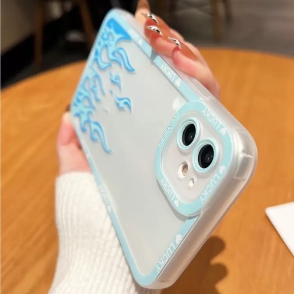 ⚠️Clearance iPhone 12 Pro Max Lucky Brand White and Blue Flame Phone Case - Picture 4 of 4